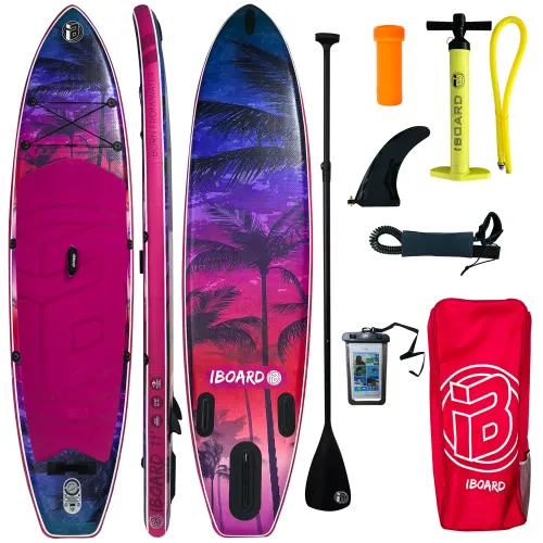 Deska SUP iBoard 11' wzór PURPLE PALM