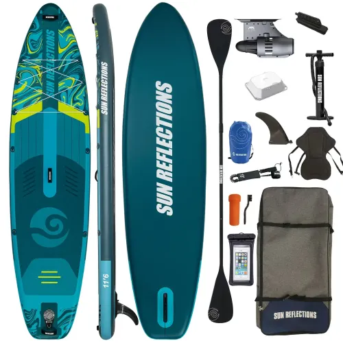 Deska SUP Sun Reflections L 11'6" Emerald Drift + silnik Bluedrive S + adapter