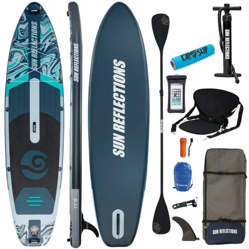 Deska SUP Sun Reflections L 11'6" Forest Gray COMBO + bojka na wiosło