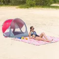 Namiot plażowy samorozkładający NILS Camp - czerwono-szary NC3142