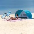 Namiot plażowy samorozkładający z podłogą NILS Camp - turkusowo-szary NC3174