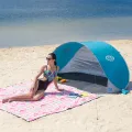 Namiot plażowy samorozkładający z podłogą NILS Camp - turkusowo-szary NC3174