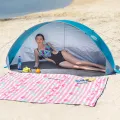 Namiot plażowy samorozkładający z podłogą NILS Camp - turkusowo-szary NC3174