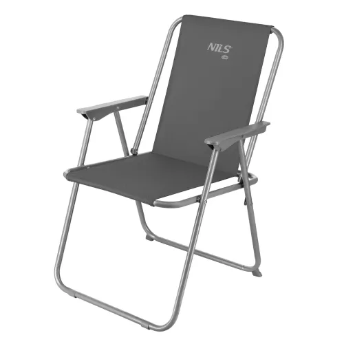 Krzesło kempingowe składane NILS Camp - szare NC3503