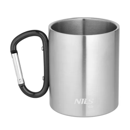 Kubek kempingowy z karabińczykiem (czarnym) 330 ml NILS Camp - NC17110