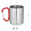 Kubek kempingowy z karabińczykiem (czerwonym) 330 ml NILS Camp - NC17110