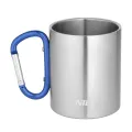Kubek kempingowy z karabińczykiem (niebieskim) 330 ml NILS Camp - NC17110