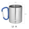 Kubek kempingowy z karabińczykiem (niebieskim) 330 ml NILS Camp - NC17110