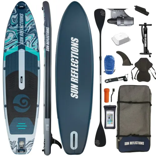 Deska SUP Sun Reflections L 11'6" Forest Gray + silnik Bluedrive S + adapter
