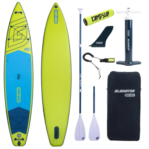 Deska SUP Gladiator ONE 12'6" Lime z wiosłem kajakowym i bojką