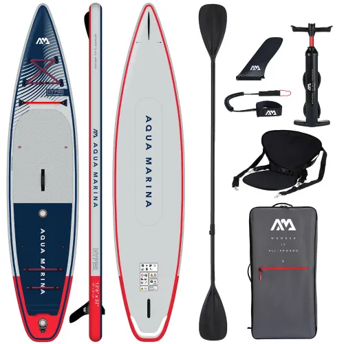 Deska SUP Aqua Marina Hyper 12'6" BT-23HY02 Navy Blue z wiosłem i siedziskiem kajakowym