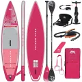 Deska SUP Aqua Marina Coral Touring 11'6" BT-23CTPR Raspberry z wiosłem i siedziskiem kajakowym, pompką elektryczną AM EP-T16 i bojką na wiosło