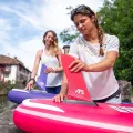 Deska SUP Aqua Marina Coral Touring 11'6" BT-23CTPR Raspberry z wiosłem i siedziskiem kajakowym, pompką elektryczną AM EP-T16 i bojką na wiosło