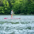 Deska SUP Aqua Marina Coral Touring 11'6" BT-23CTPR Raspberry z wiosłem i siedziskiem kajakowym, pompką elektryczną AM EP-T16 i bojką na wiosło