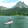 Deska SUP Aqua Marina Coral Touring 11'6" BT-23CTPR Raspberry z wiosłem i siedziskiem kajakowym, pompką elektryczną AM EP-T16 i bojką na wiosło
