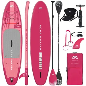 Zdjęcie produktu - Deska SUP Aqua Marina Coral 10'2" BT-23COPR Raspberry COMBO