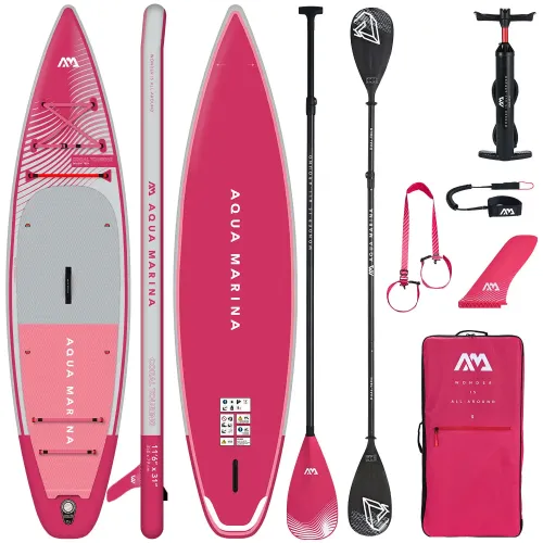 Deska SUP Aqua Marina Coral Touring 11'6" BT-23CTPR Raspberry z wiosłem kajakowym
