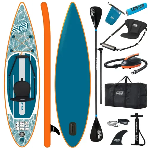 Deska SUP Aqua Marina Pure Air 11'0" PA-23SK01PS z pompką elektryczną AM EP-T16 i bojką na wiosło