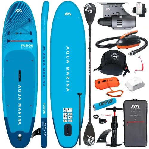 Elektryczna deska SUP Aqua Marina E-Fusion 10'10" SUPER COMBO HIGH niebieska