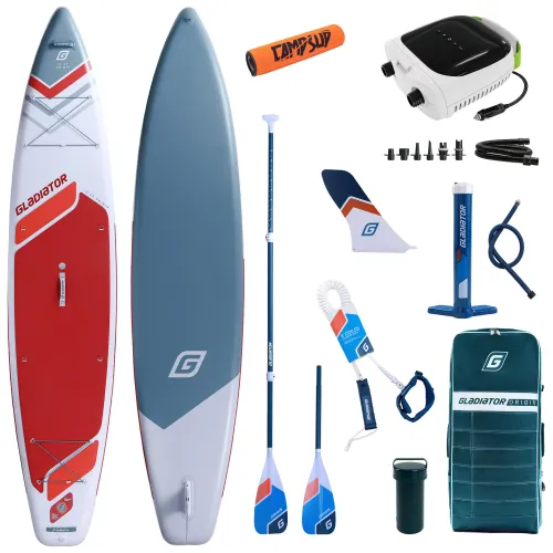 Deska SUP Gladiator Origin SC 12'6" Touring 2026 z wiosłem kajakowym, bojką do wiosła i pompką elektryczną PBG-8