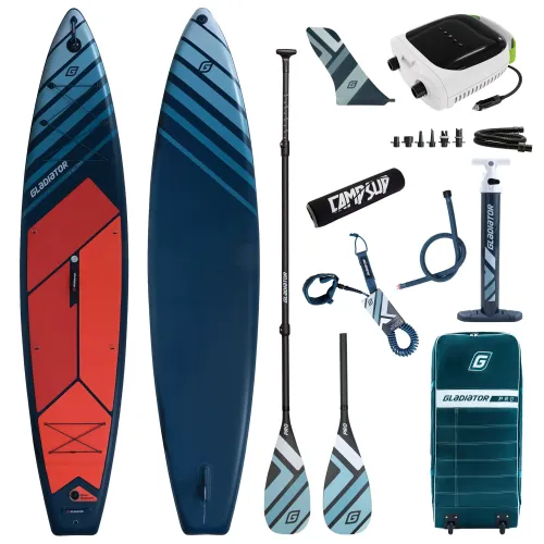 Deska SUP Gladiator Pro 12'6" Touring 2026 z wiosłem kajakowym, bojką i pompką elektryczną PBG-8