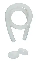 Wąż do spuszcznia wody oraz zatyczki.